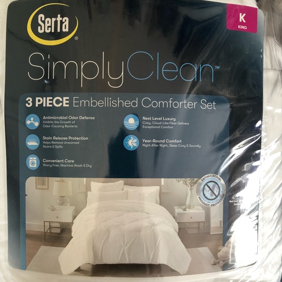 White King Size Simply Clean Comforter Set - Picture 13 of 14